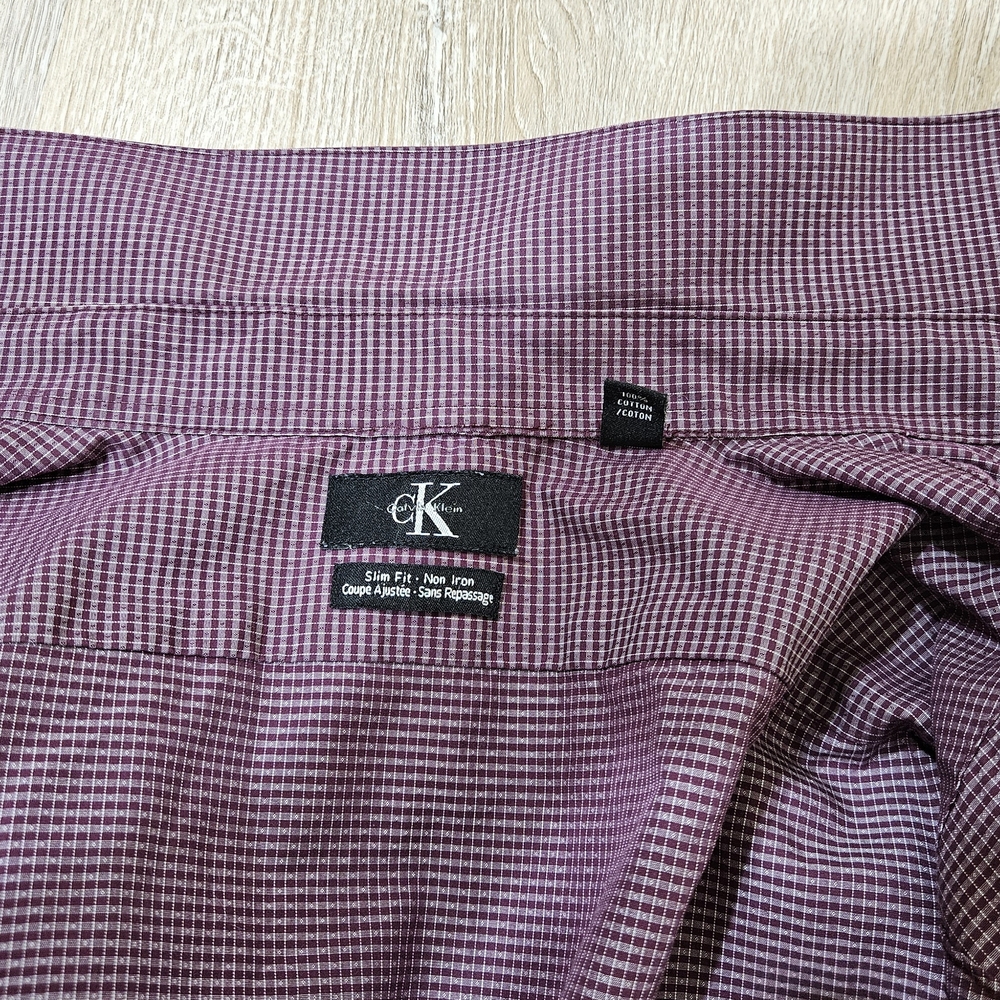Calvin Klein Maroon Checkered Shirt